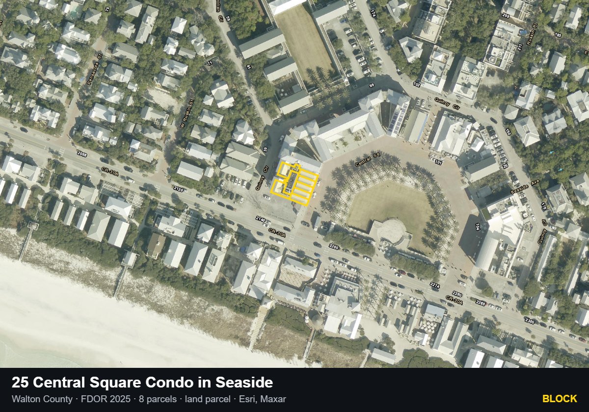 25 Central Square Condo in Seaside — Block parcel record