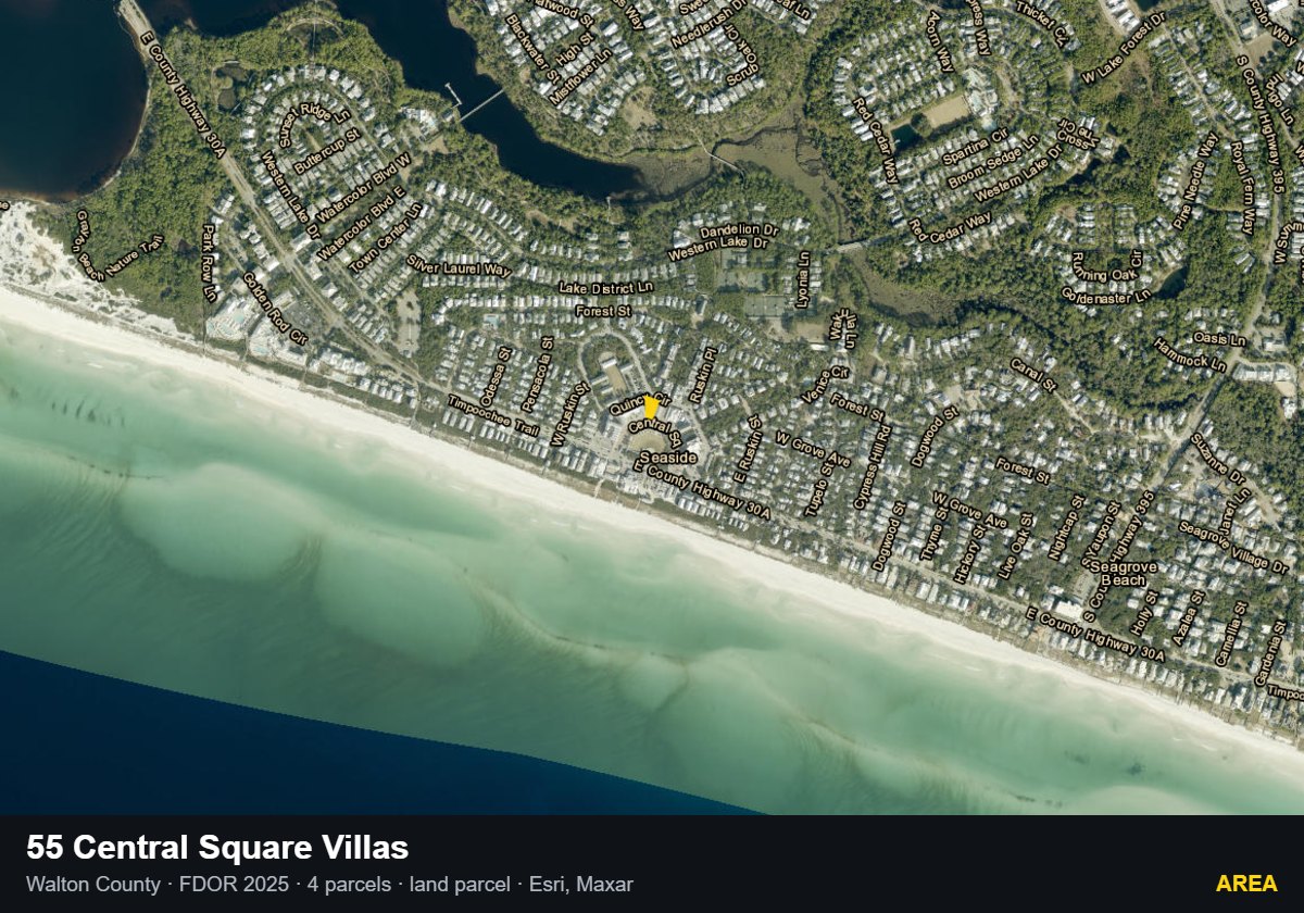 55 Central Square Villas — Area parcel record