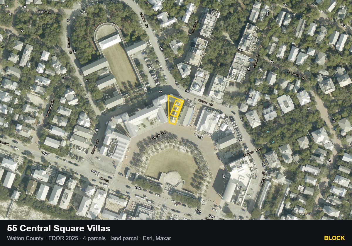 55 Central Square Villas — Block parcel record