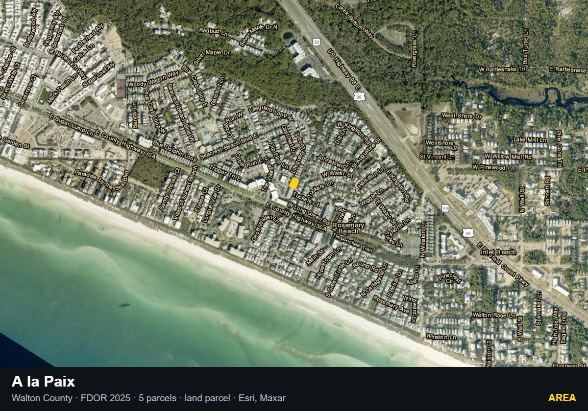 A la Paix — Area parcel record