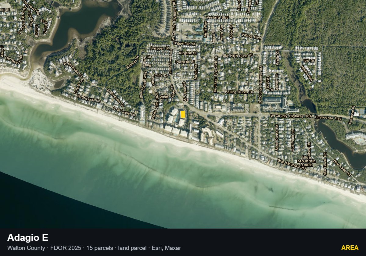 Adagio E — Area parcel record