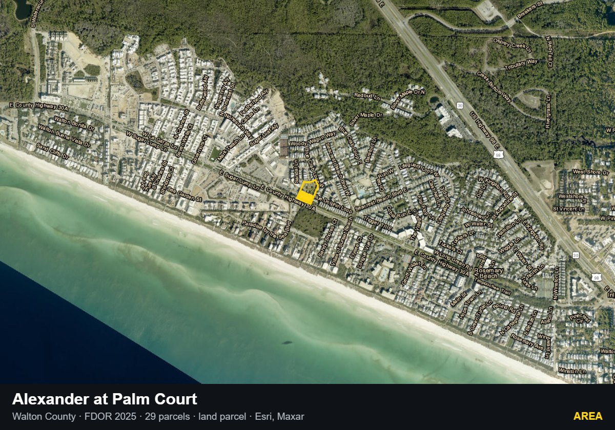 Alexander at Palm Court — Area parcel record