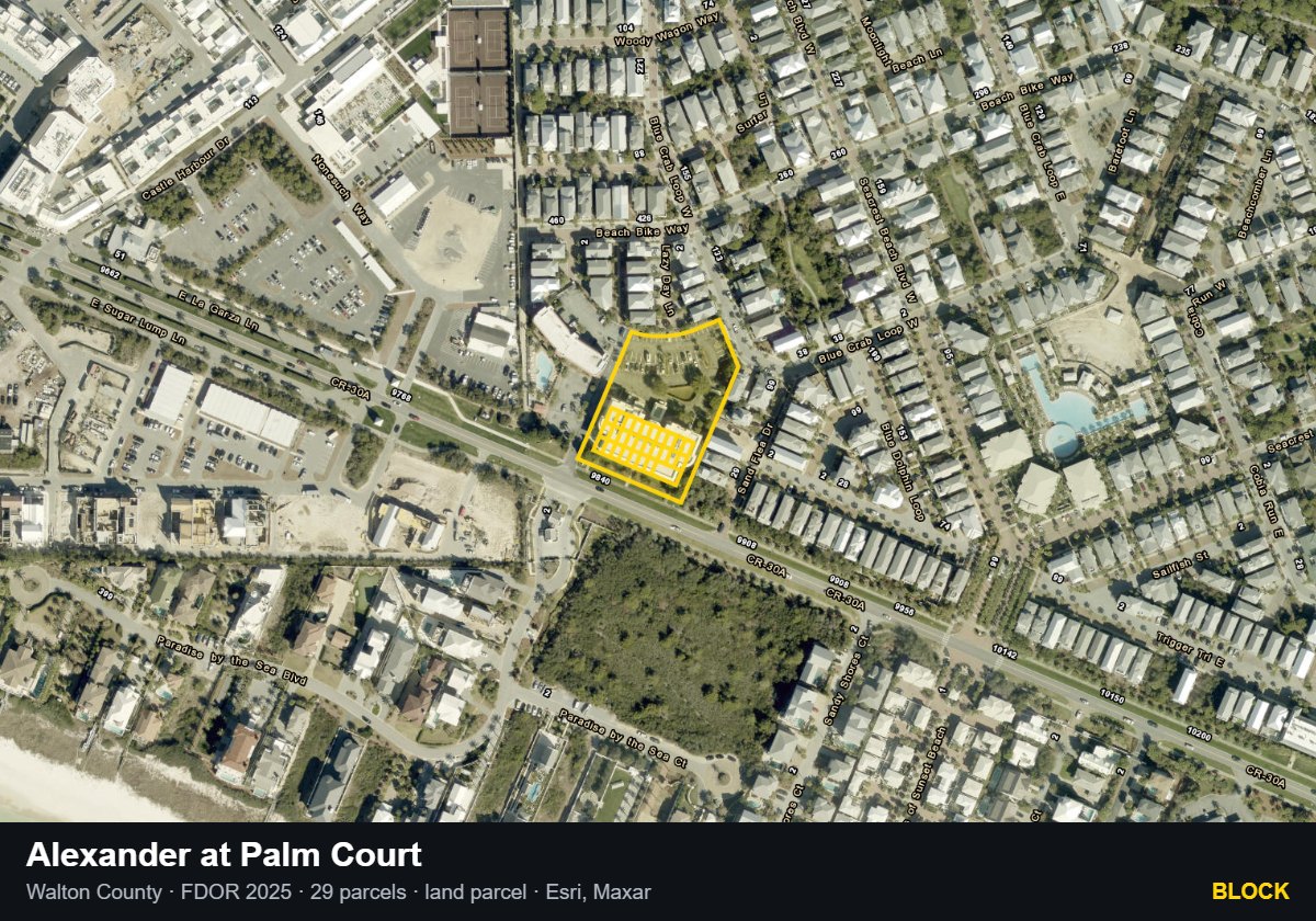 Alexander at Palm Court — Block parcel record