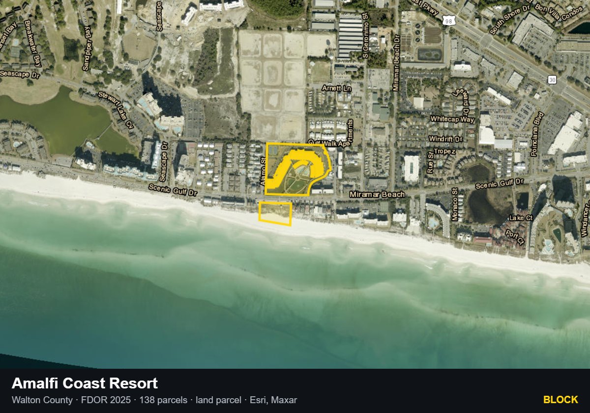 Amalfi Coast Resort — Block parcel record