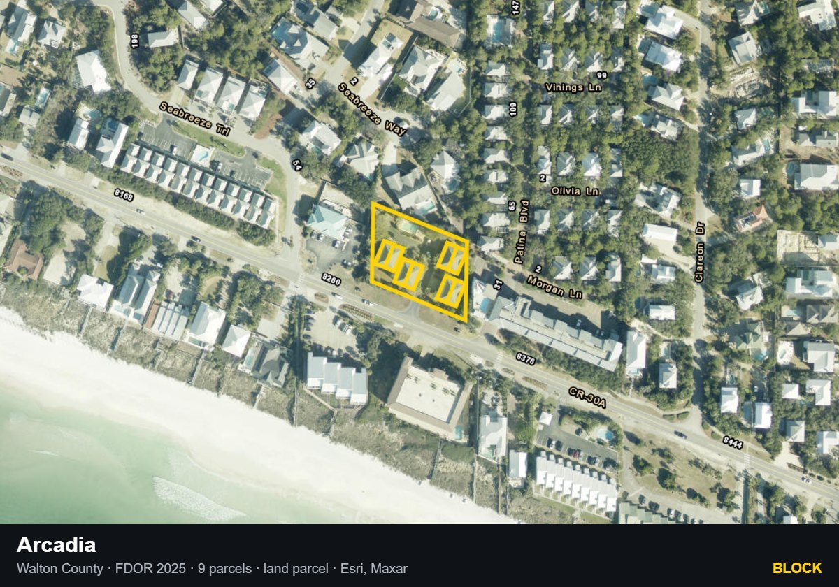 Arcadia — Block parcel record