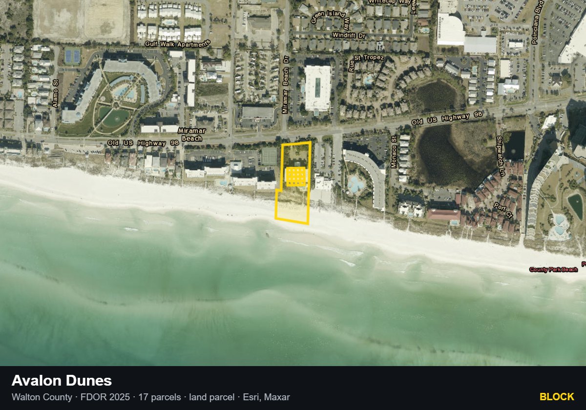 Avalon Dunes — Block parcel record