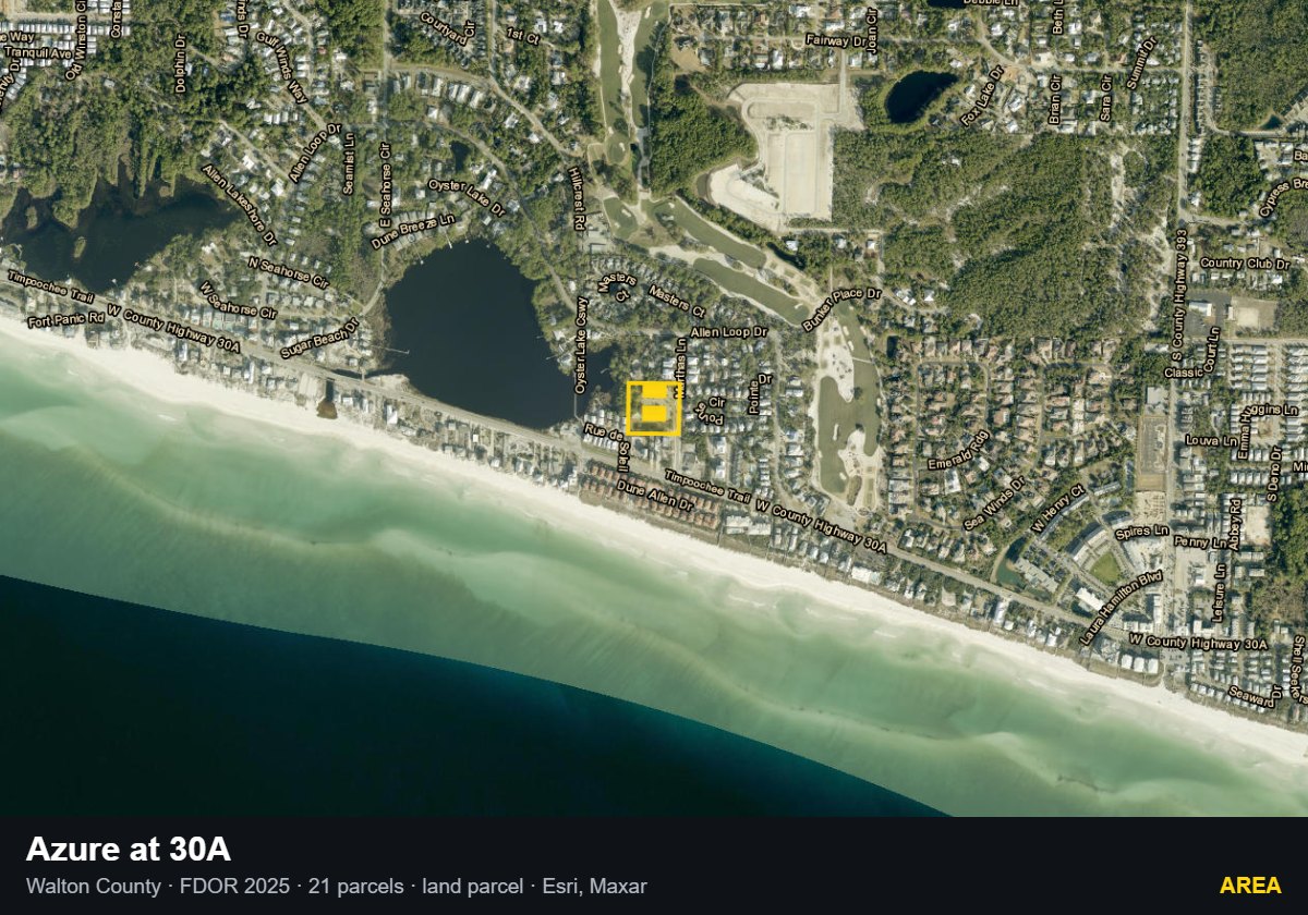 Azure at 30A — Area parcel record