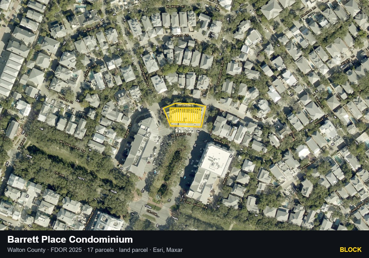 Barrett Place Condominium — Block parcel record