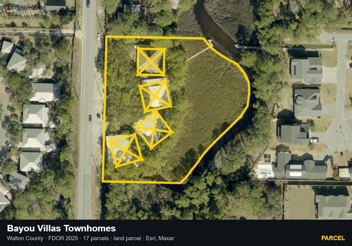 Bayou Villas Townhomes — Parcel parcel record