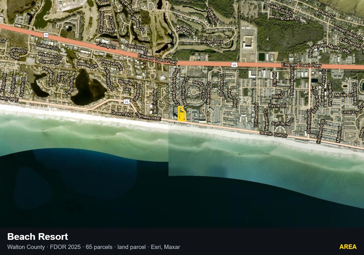 Beach Resort — Area parcel record