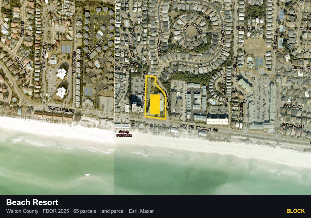 Beach Resort — Block parcel record