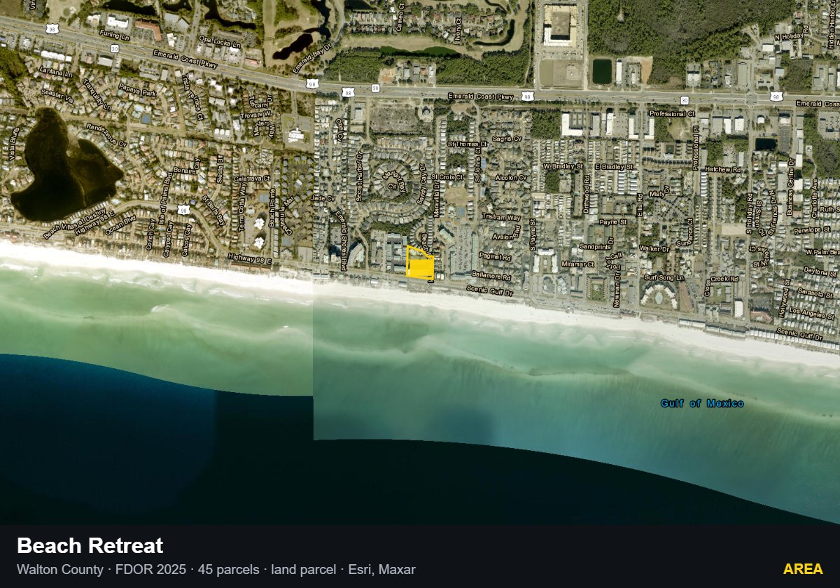 Beach Retreat — Area parcel record