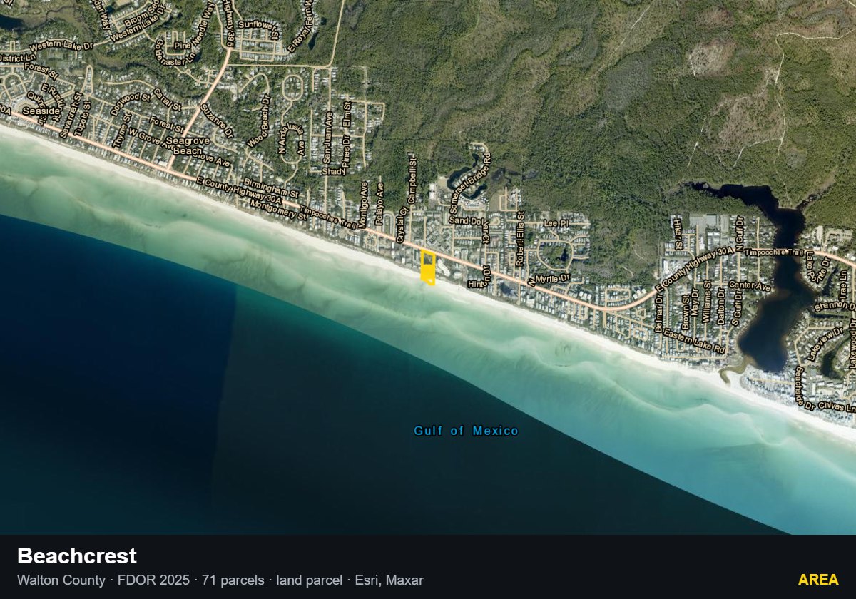 Beachcrest — Area parcel record