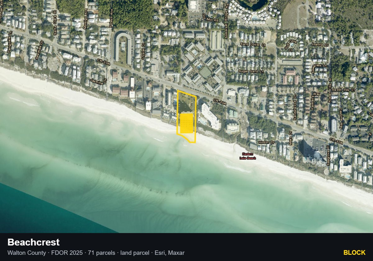 Beachcrest — Block parcel record