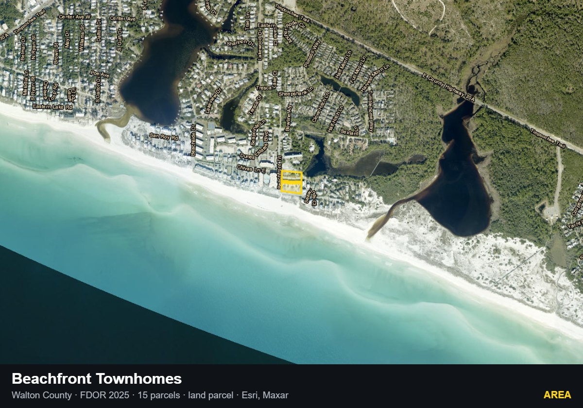 Beachfront Townhomes — Area parcel record