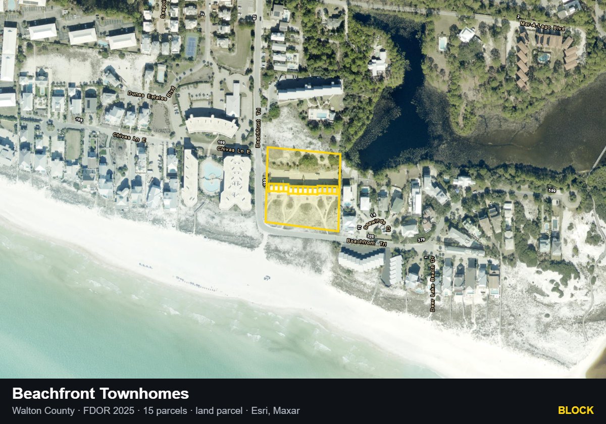 Beachfront Townhomes — Block parcel record