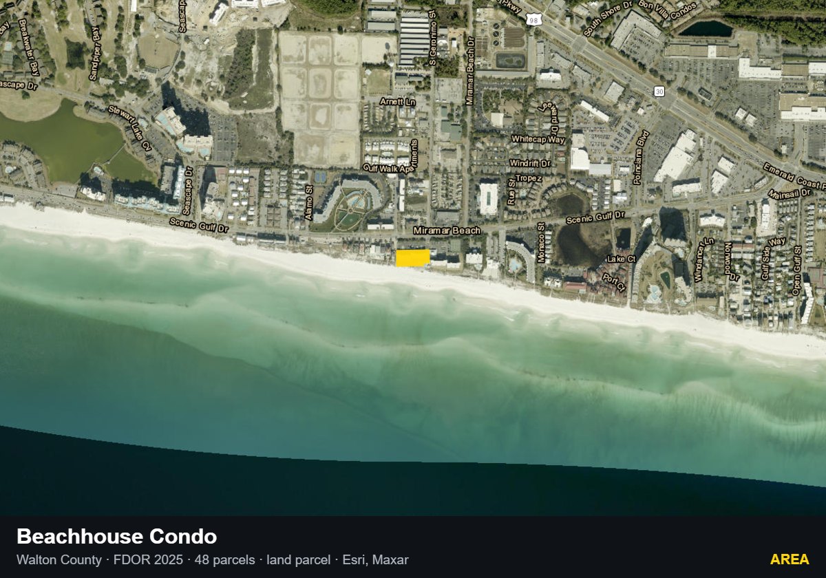 Beachhouse Condo — Area parcel record