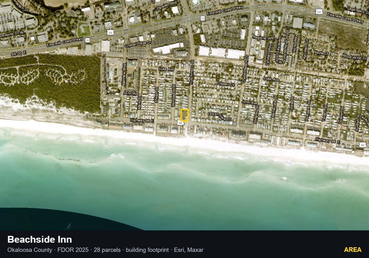 Beachside Inn — Area parcel record
