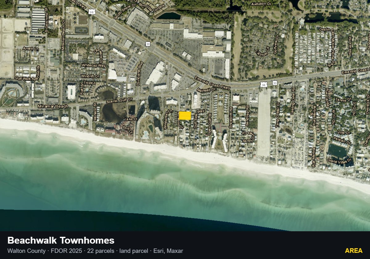 Beachwalk Townhomes — Area parcel record