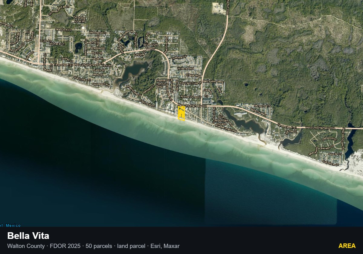 Bella Vita — Area parcel record