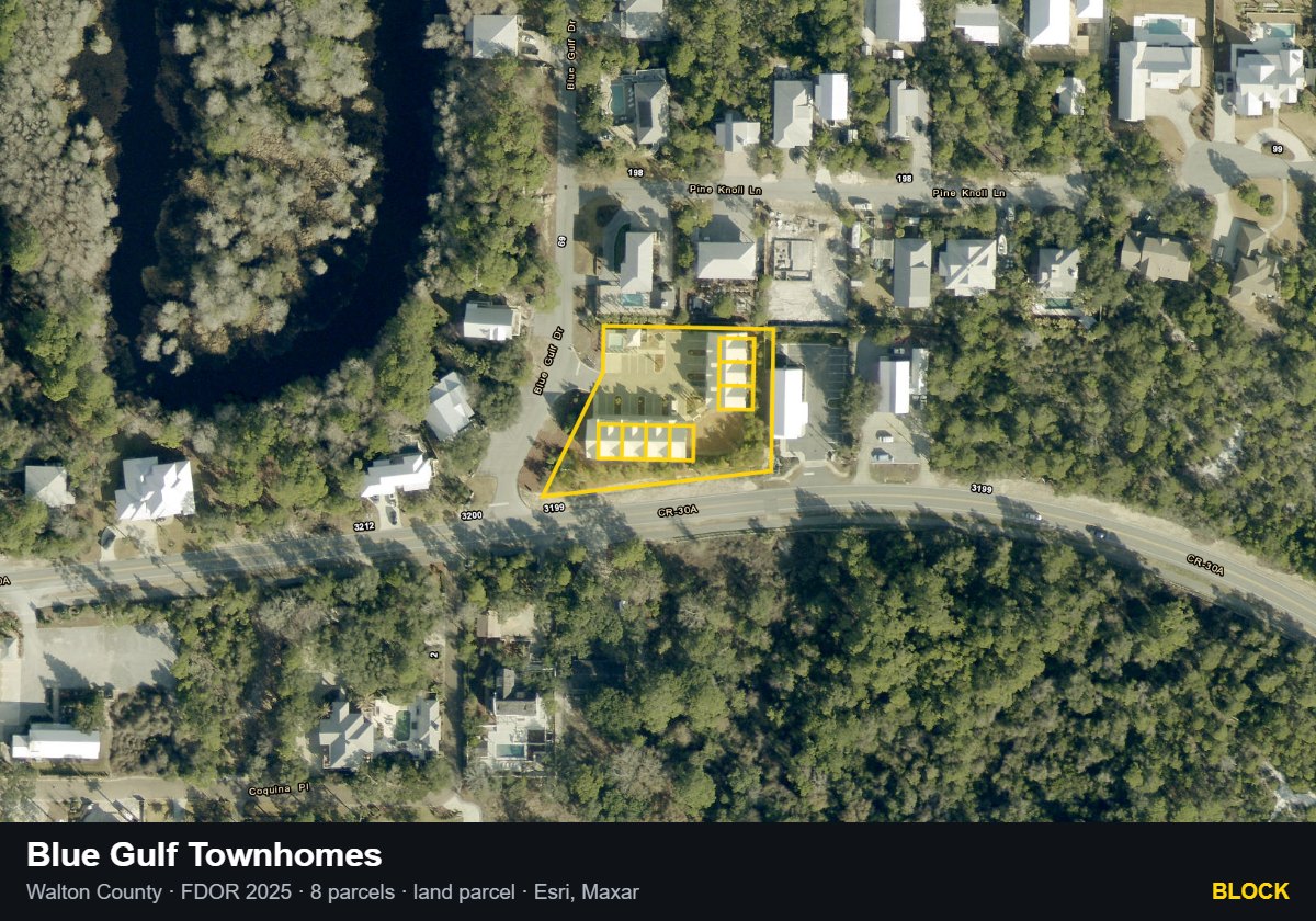 Blue Gulf Townhomes — Block parcel record