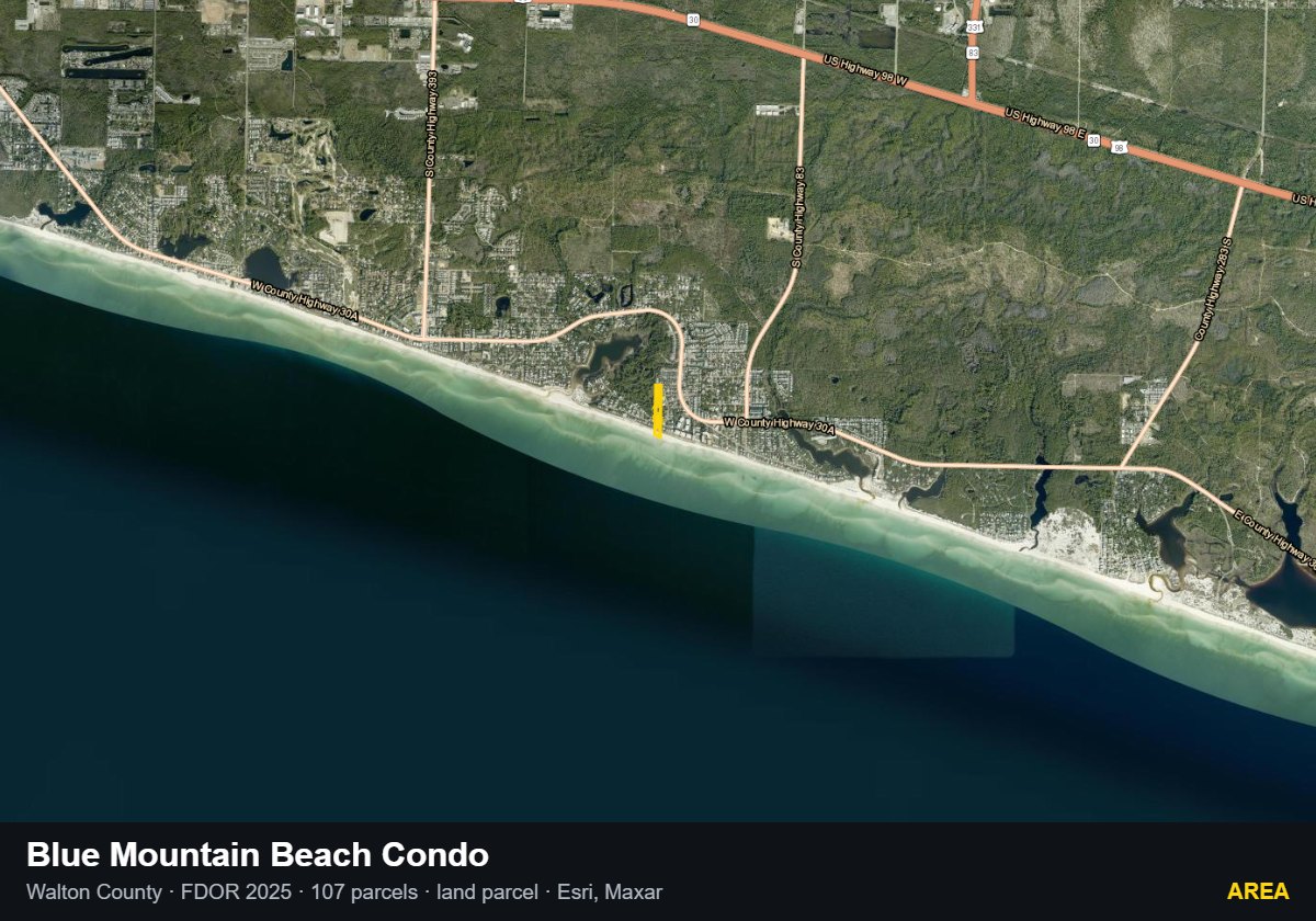 Blue Mountain Beach Condo — Area parcel record