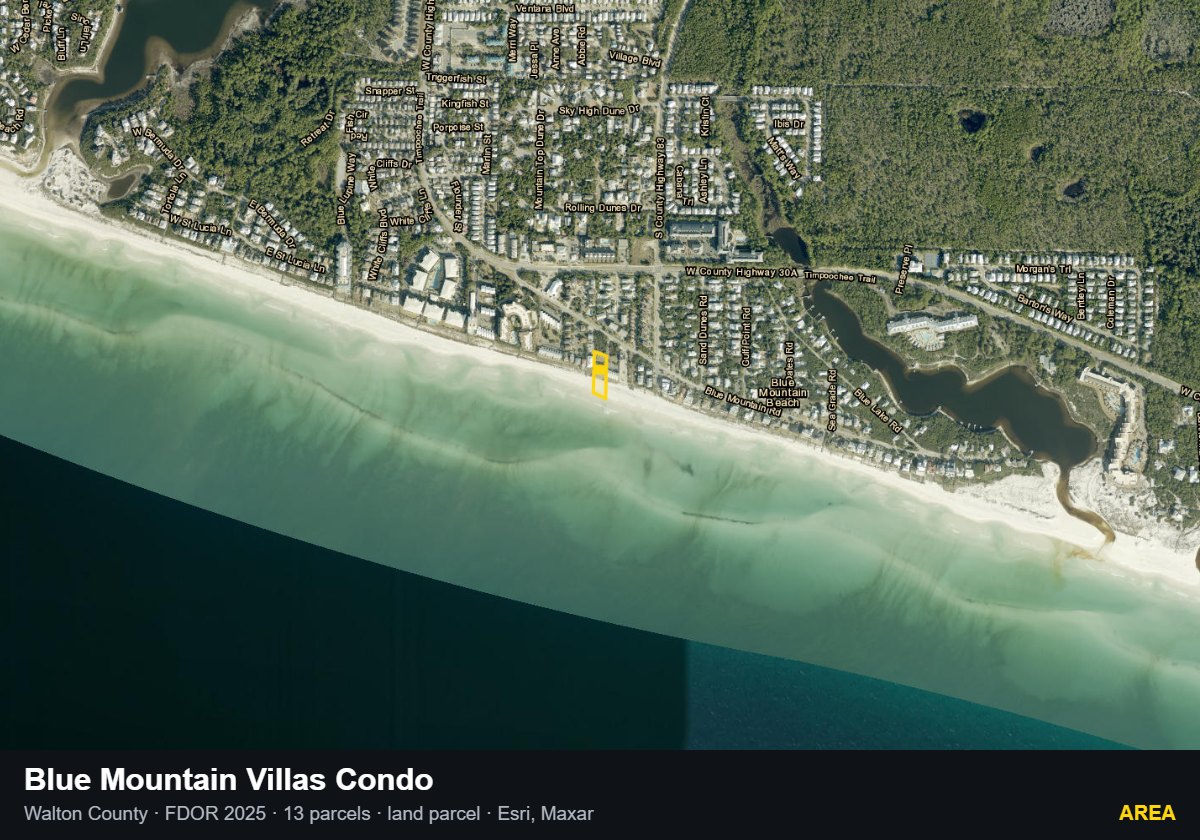 Blue Mountain Villas Condo — Area parcel record