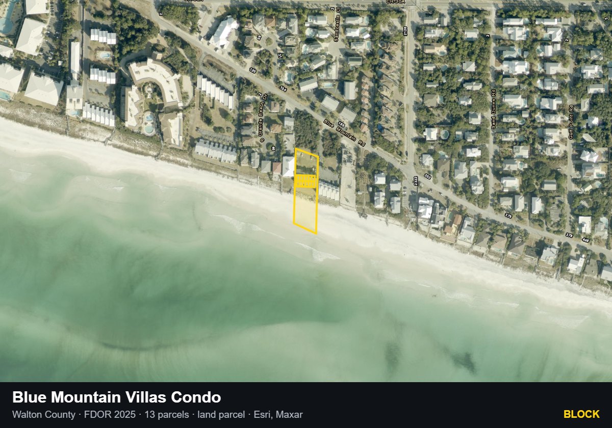 Blue Mountain Villas Condo — Block parcel record