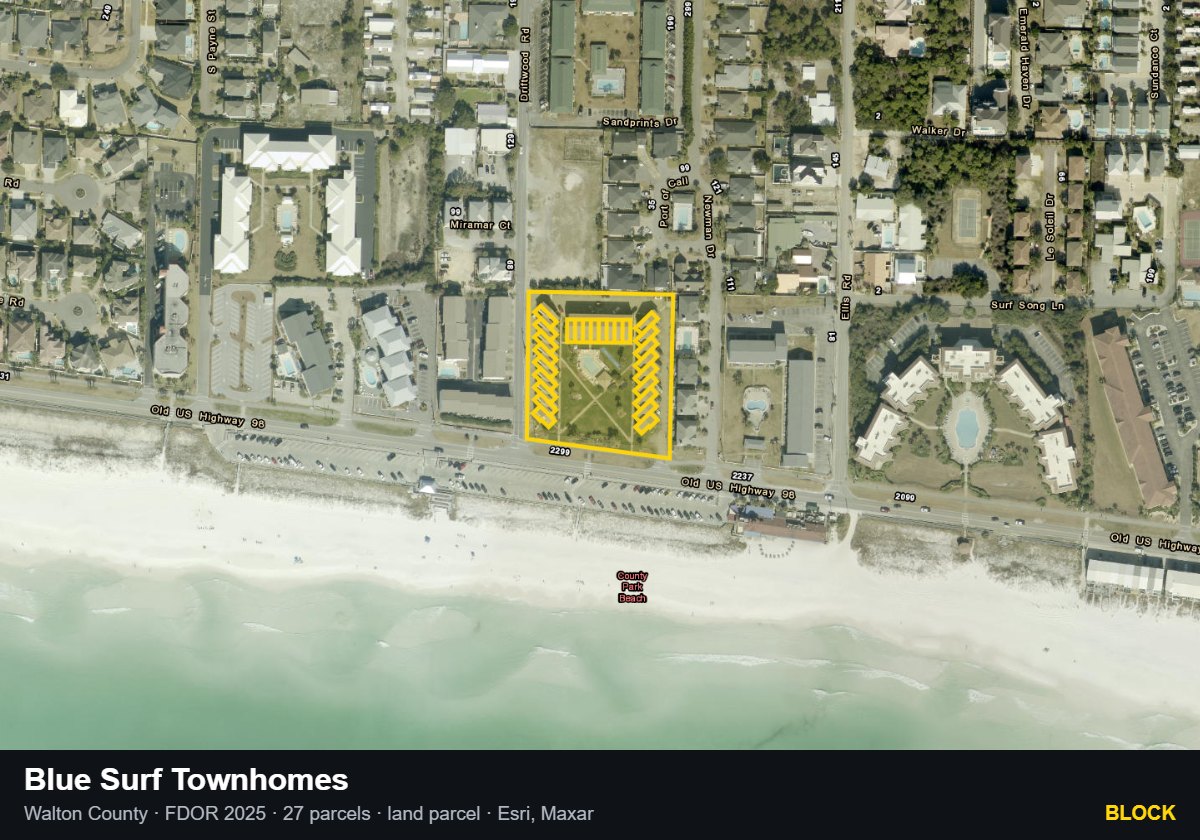 Blue Surf Townhomes — Block parcel record