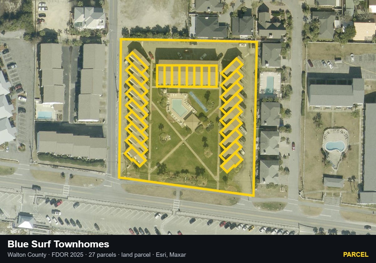 Blue Surf Townhomes — Parcel parcel record