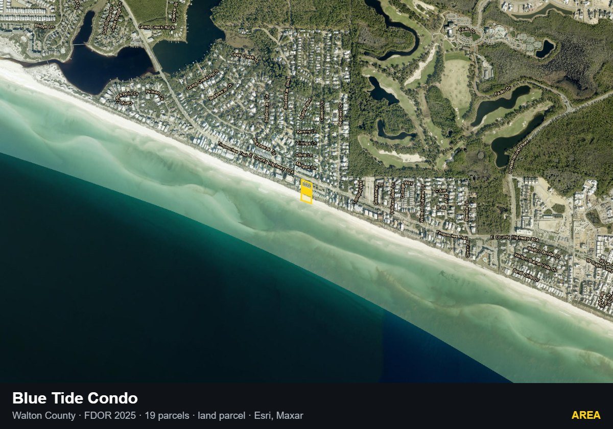Blue Tide Condo — Area parcel record