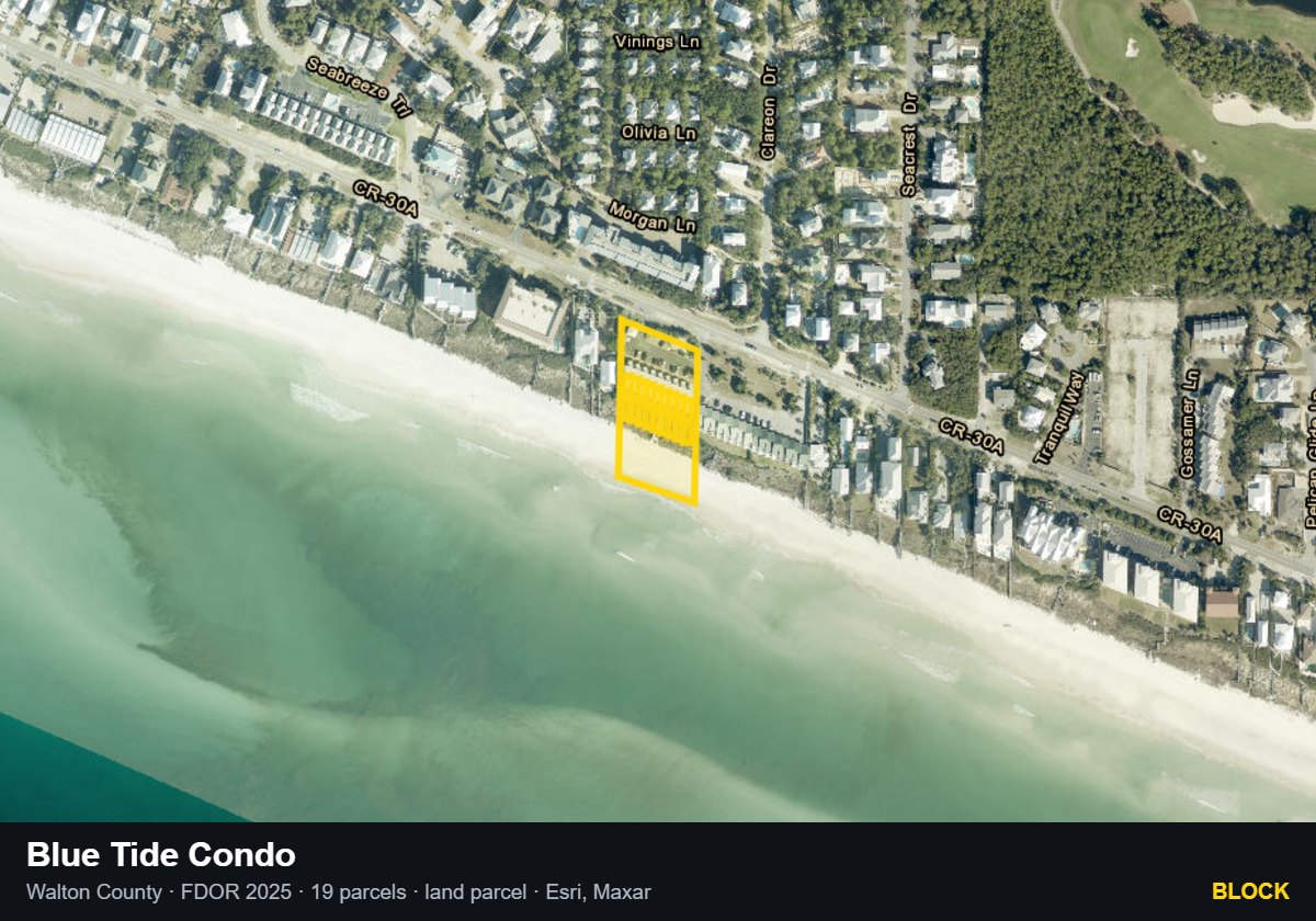 Blue Tide Condo — Block parcel record