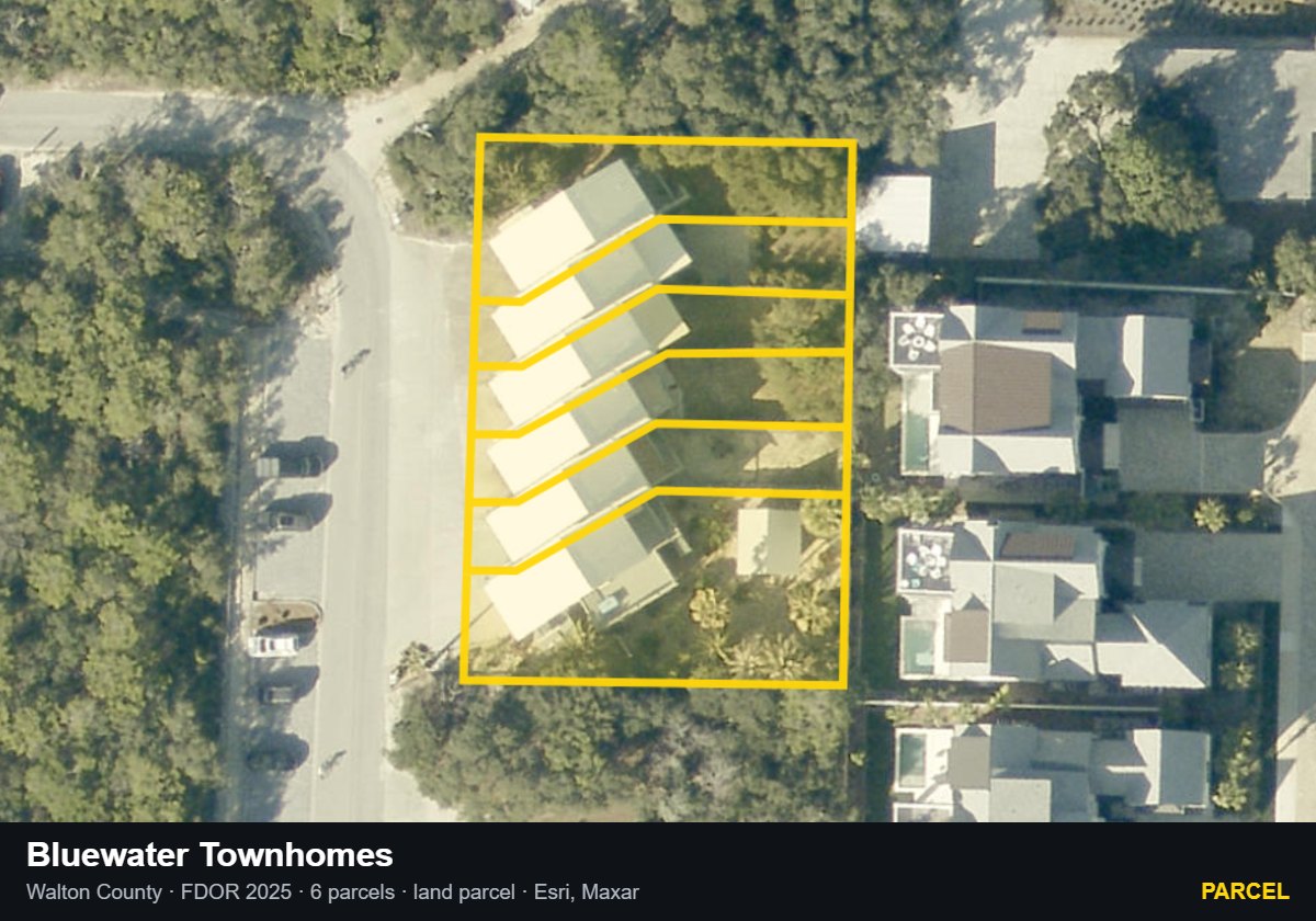 Bluewater Townhomes — Parcel parcel record