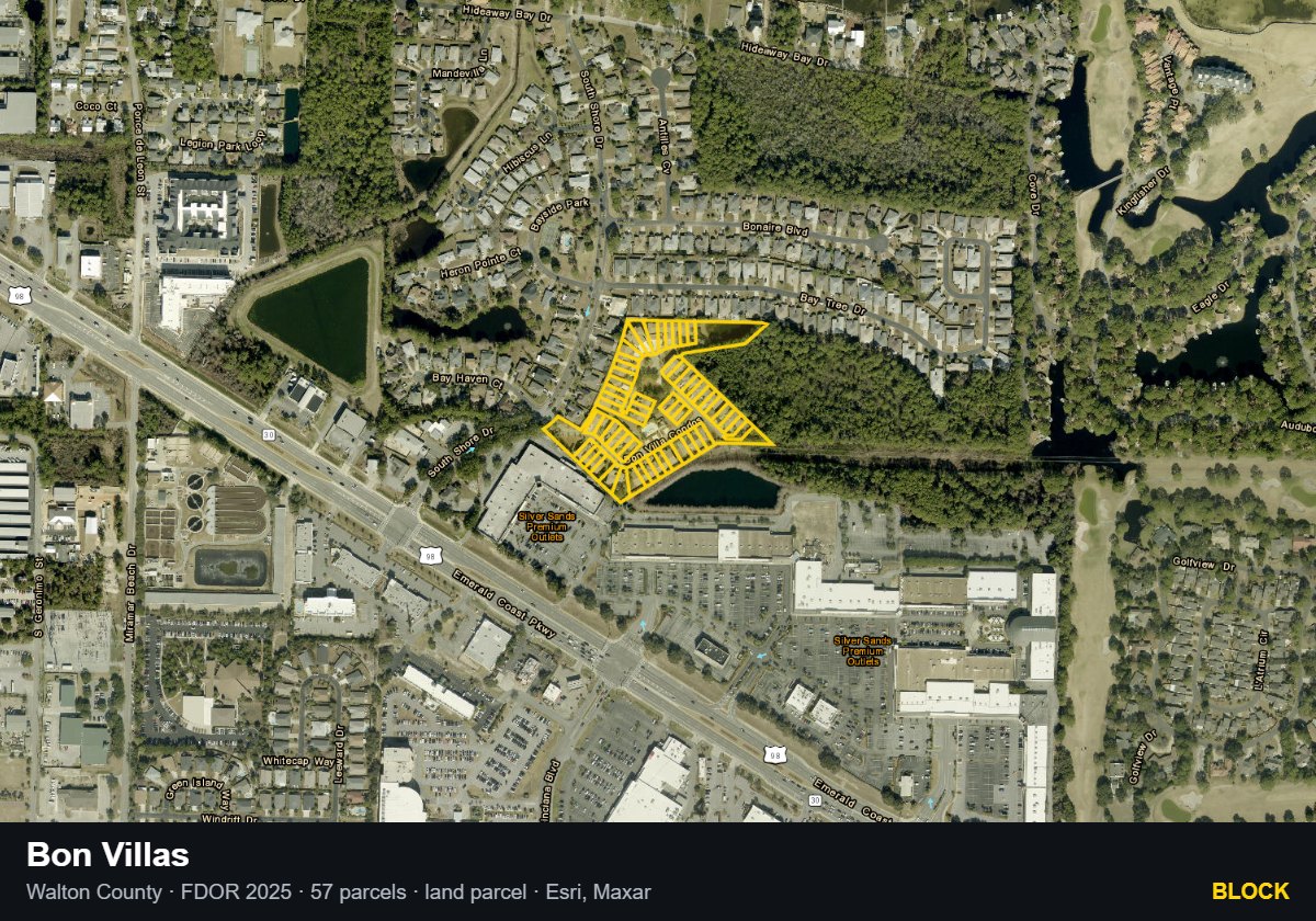 Bon Villas — Block parcel record