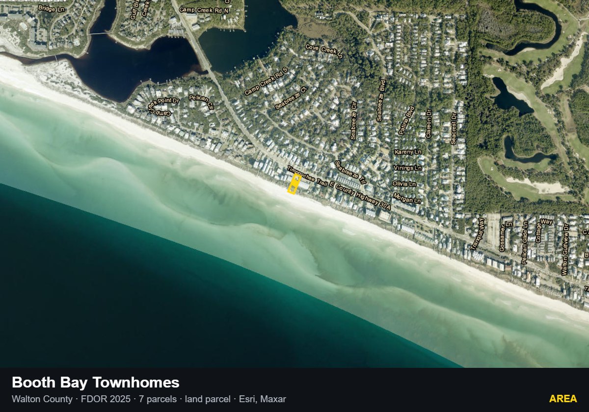Booth Bay Townhomes — Area parcel record