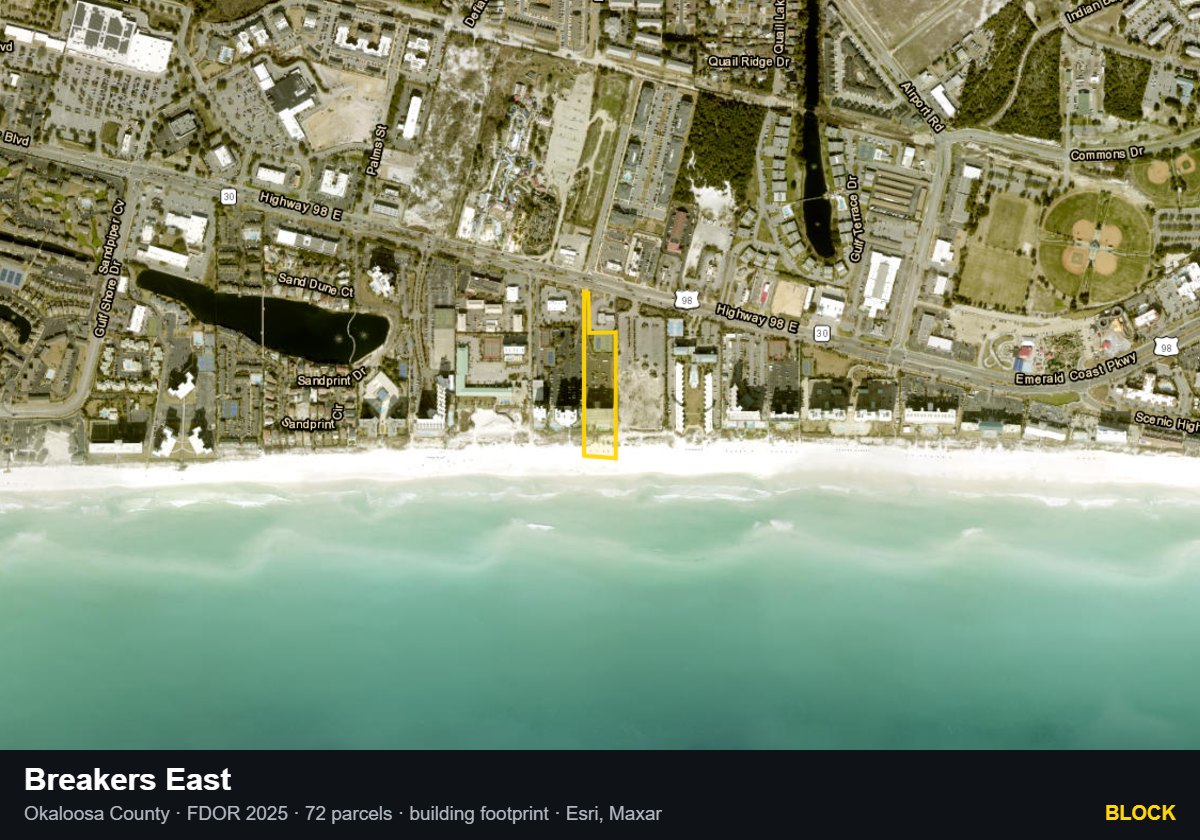 Breakers East — Block parcel record