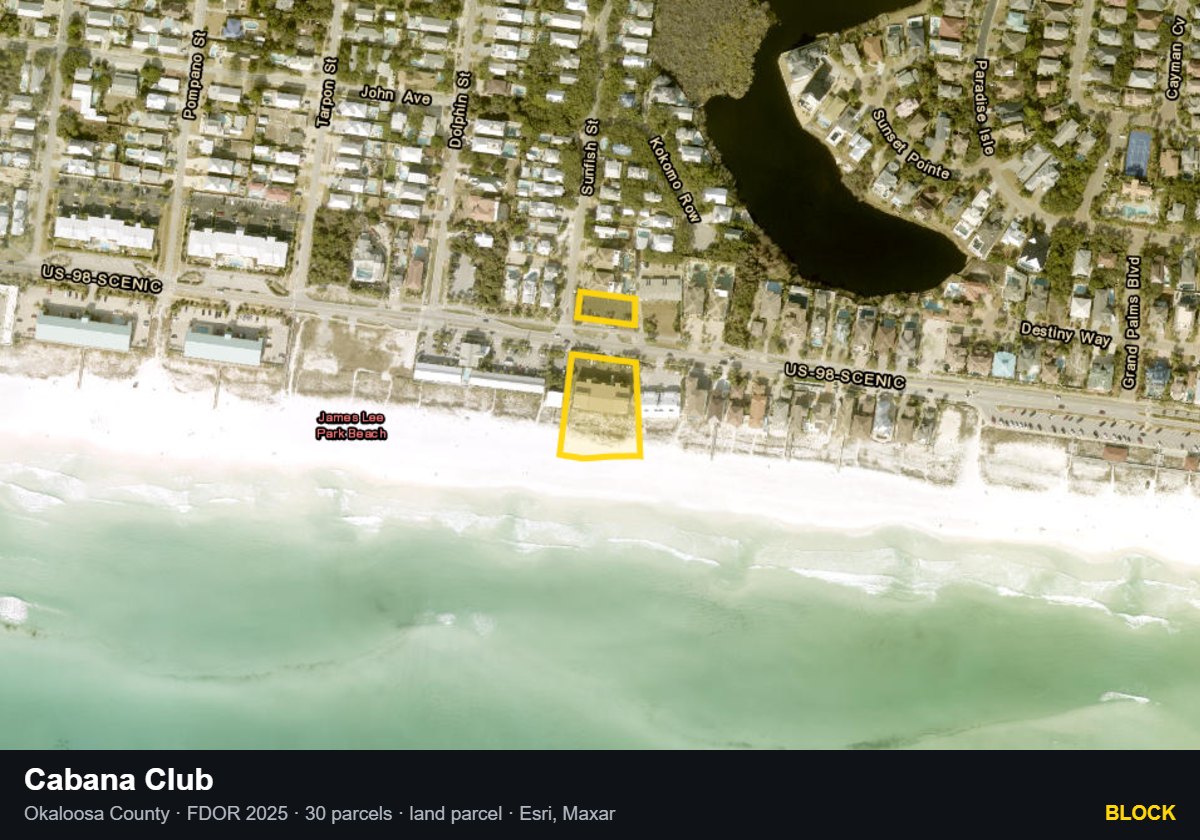 Cabana Club — Block parcel record