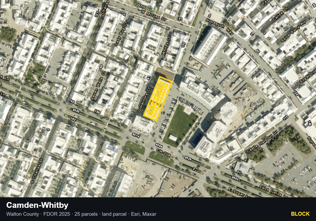 Camden-Whitby — Block parcel record