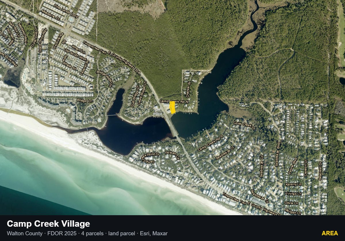 Camp Creek Village — Area parcel record