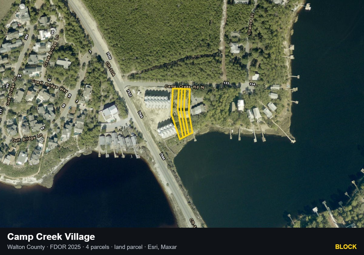 Camp Creek Village — Block parcel record