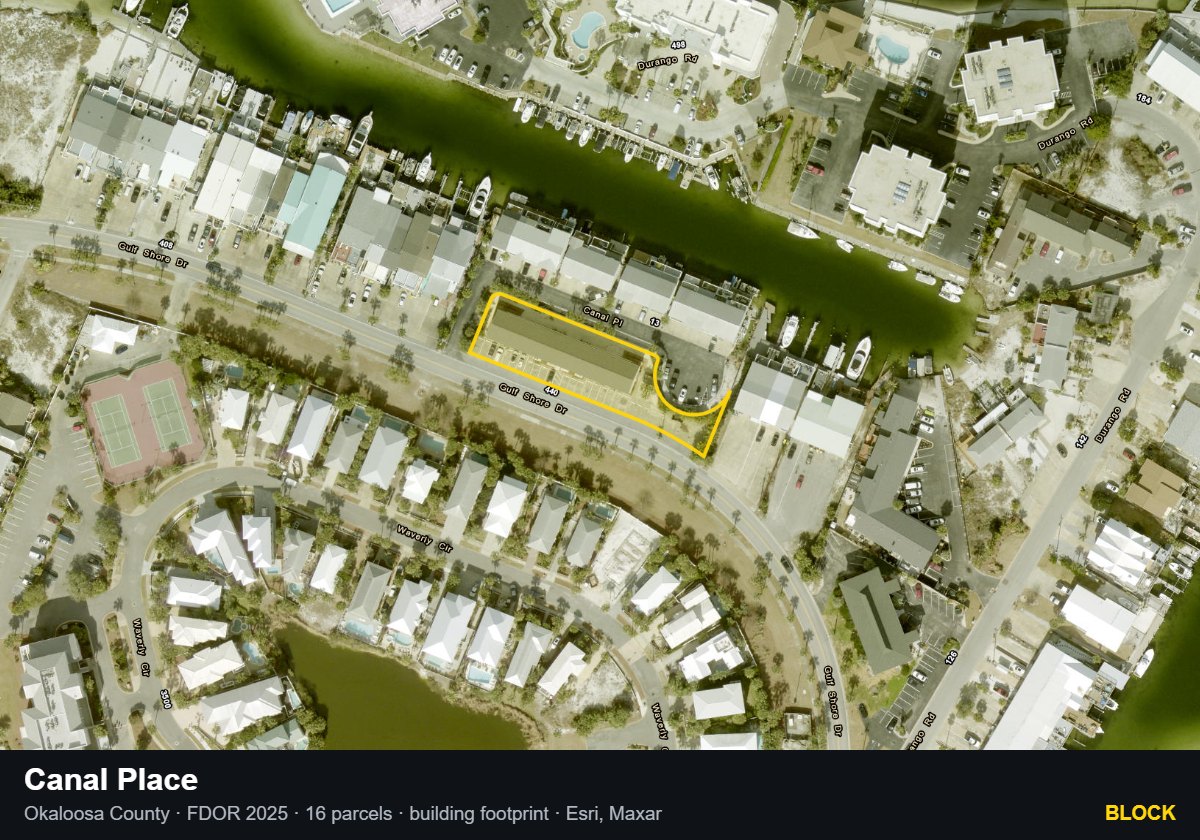Canal Place — Block parcel record