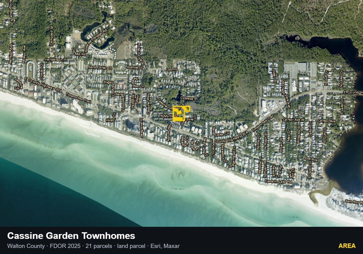 Cassine Garden Townhomes — Area parcel record