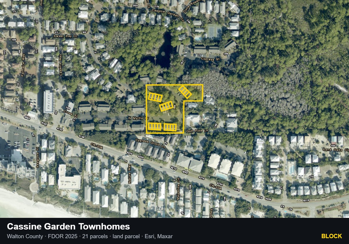 Cassine Garden Townhomes — Block parcel record