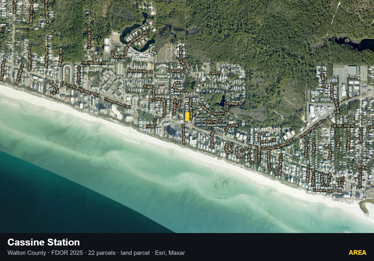 Cassine Station — Area parcel record