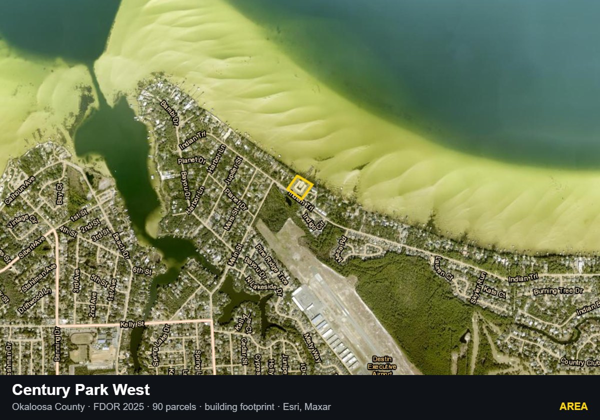 Century Park West — Area parcel record