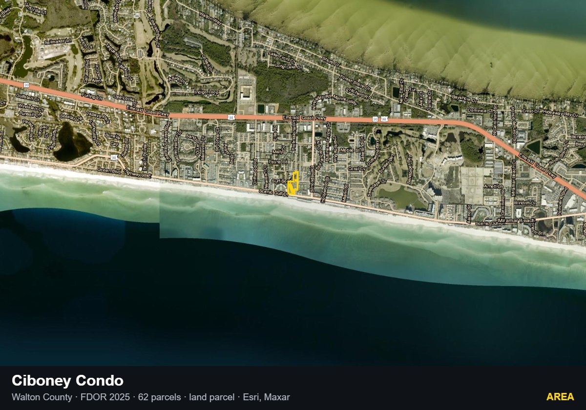 Ciboney Condo — Area parcel record