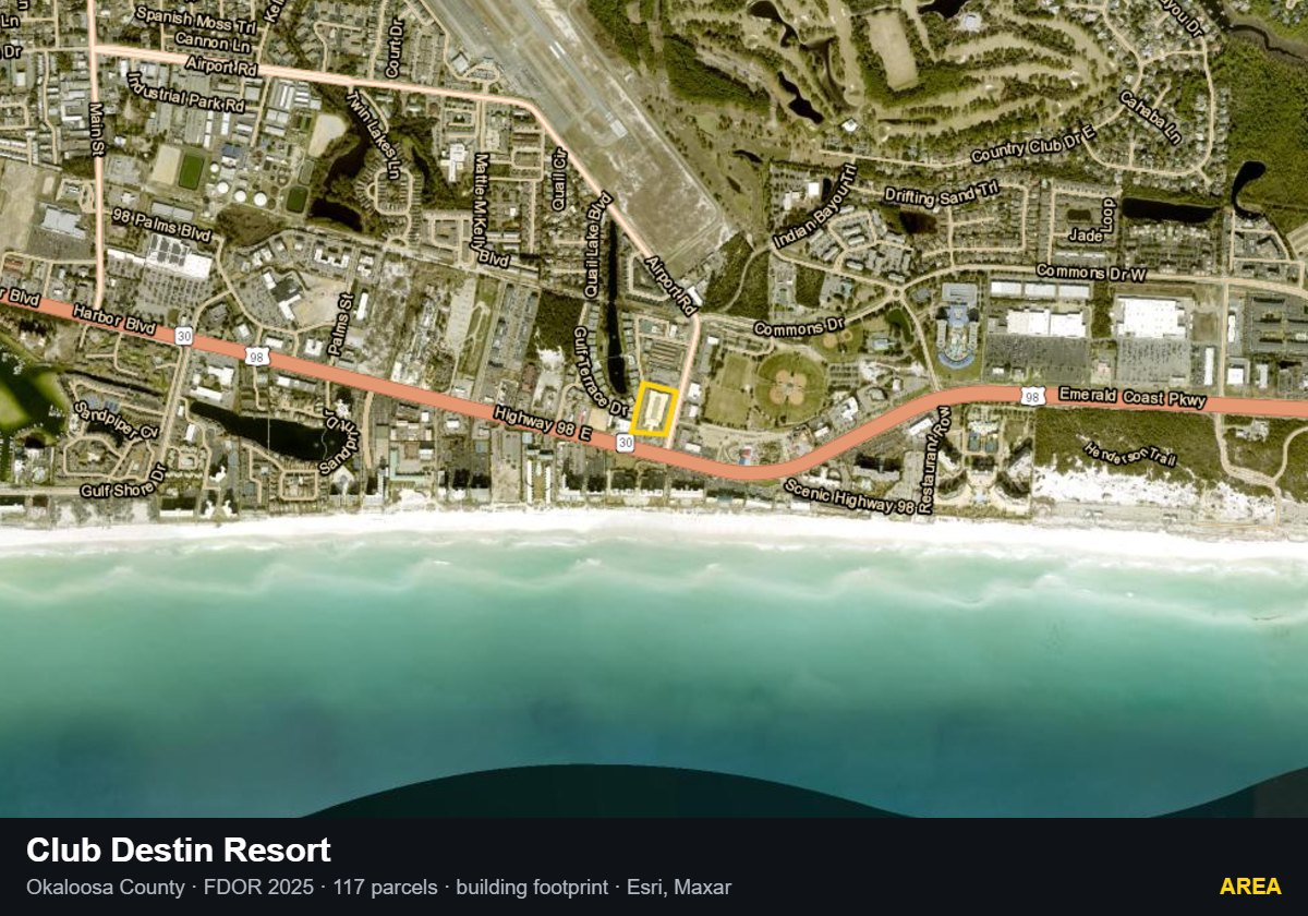 Club Destin Resort — Area parcel record