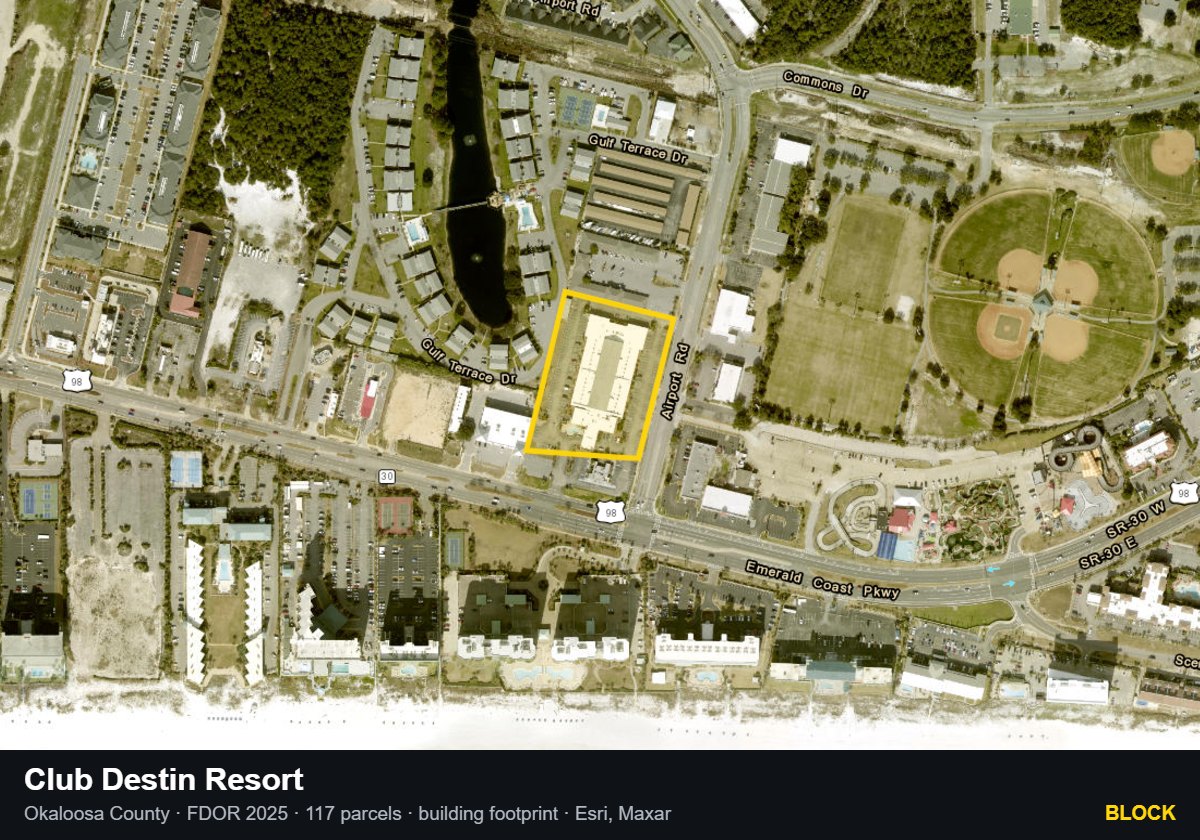 Club Destin Resort — Block parcel record