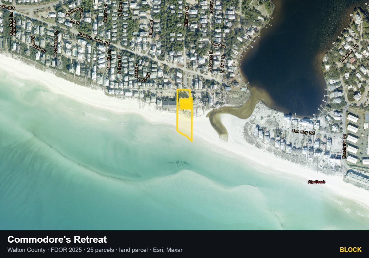 Commodore's Retreat — Block parcel record