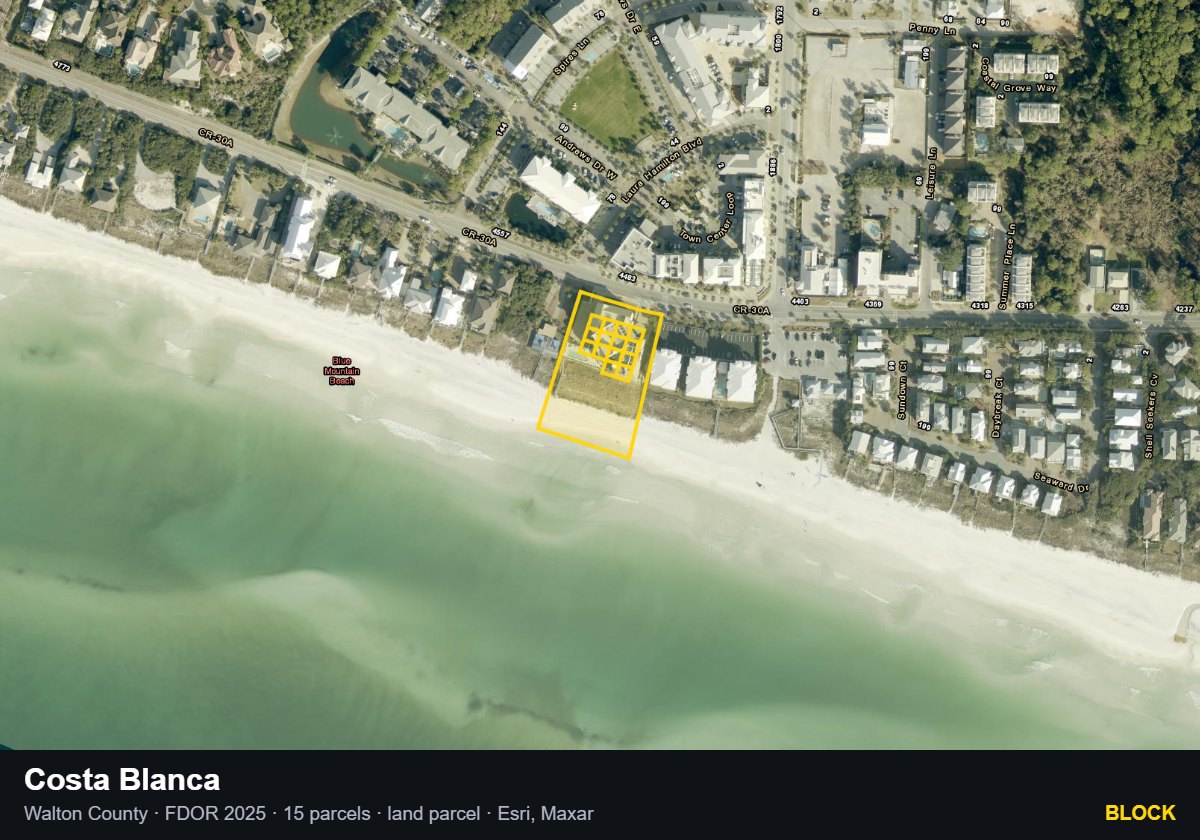 Costa Blanca — Block parcel record